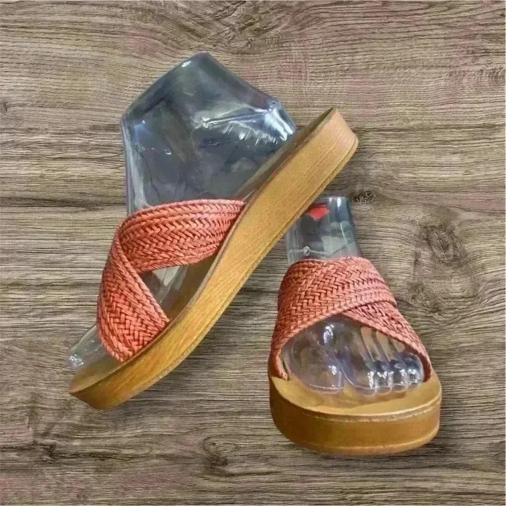 Mila Paoli Slide Sandals Women's Size 10 Mauve Weave